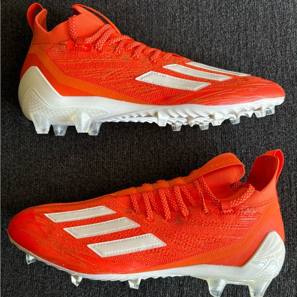 Adidas Adizero PrimeKnit Orange/White Football Cleats Size 11.5 - Picture 3 of 8